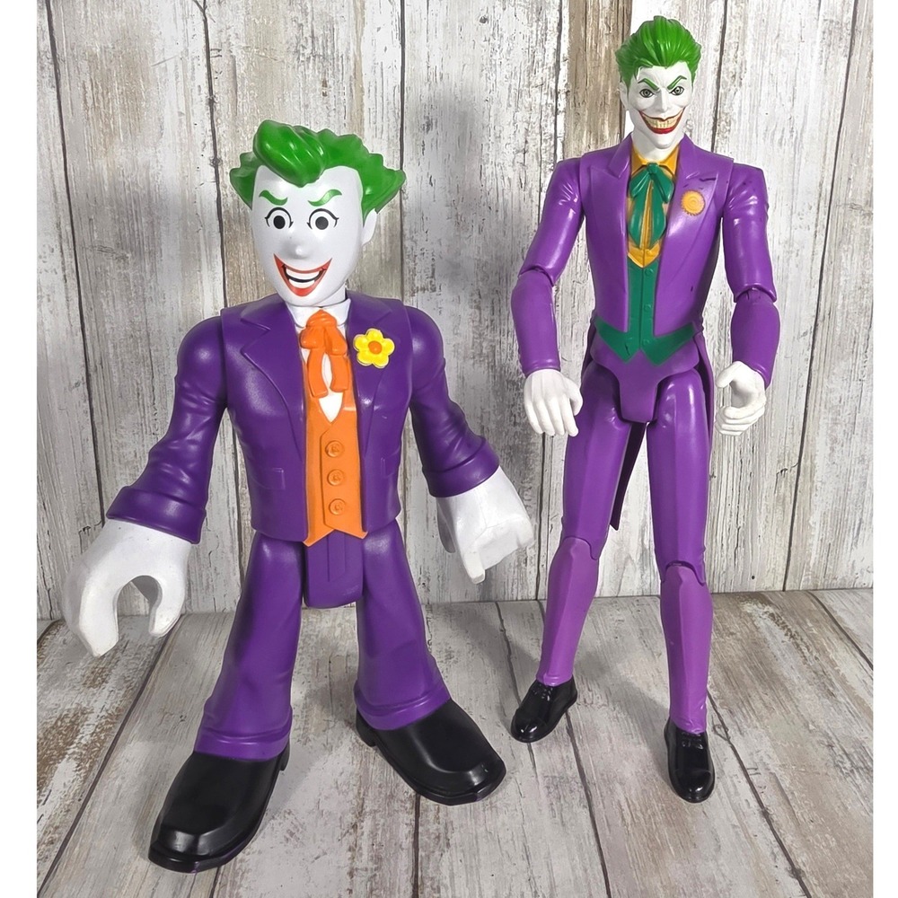 DC Comics Joker Action Figure Lot 12 Inch Spin Master and Imaginext Batman Toy